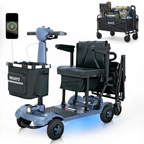 Elf C2 Mobility Scooter fo 24 Miles Range, 2 Batteries, 32 liters Storage Basket