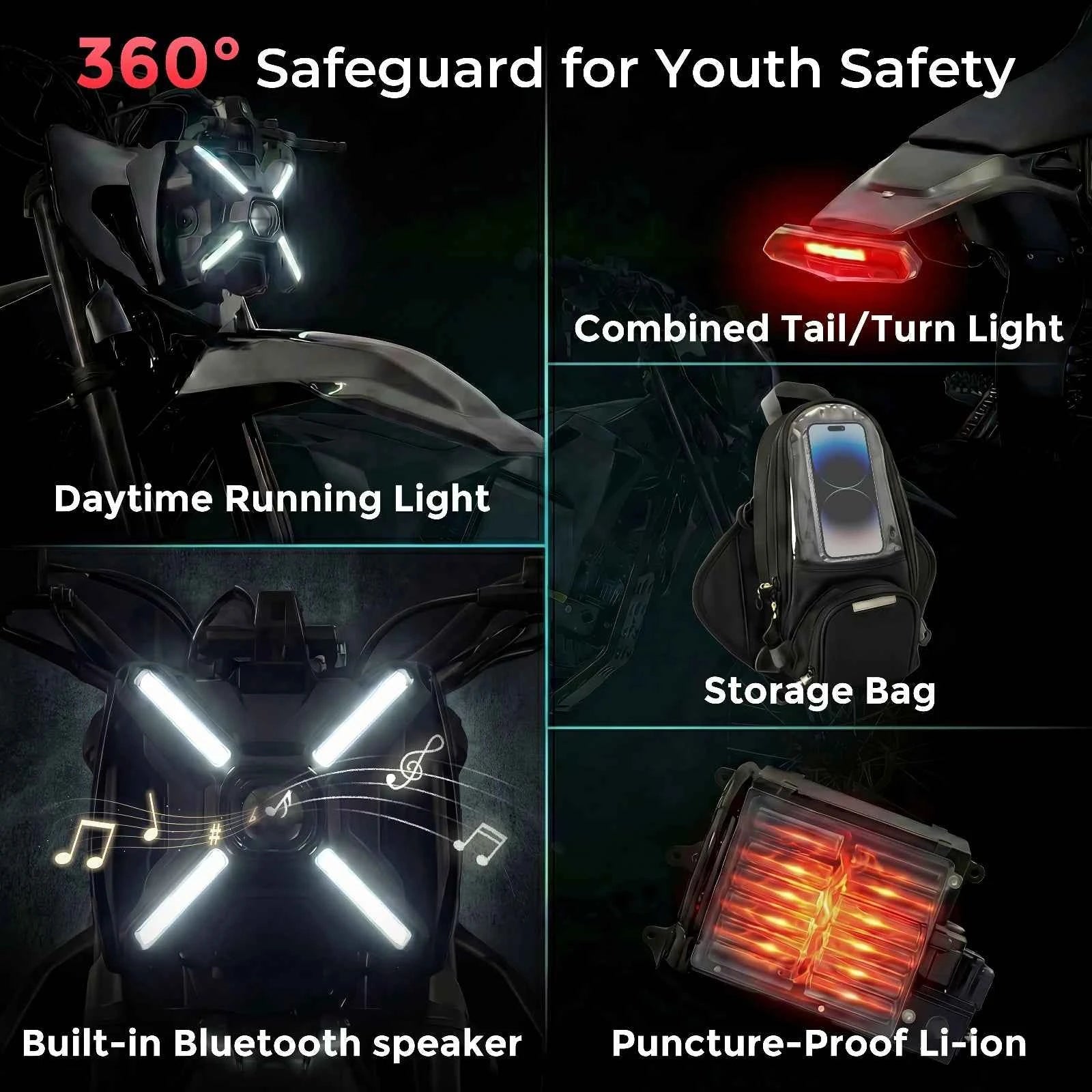 Lifemagic Electric Dirtbike, 50 MPH Top Speed, 65 Miles Max Range Electric Bike