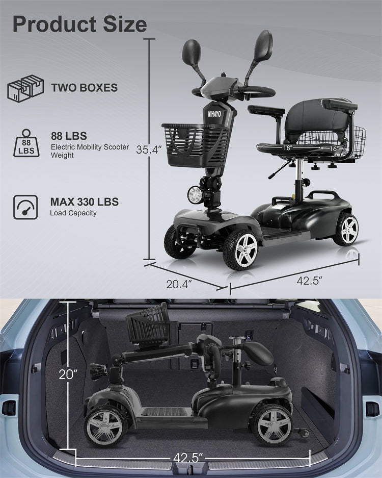 30 Miles Travel Range Mobility Scooter,Blaster Mirage S1 - mihayo