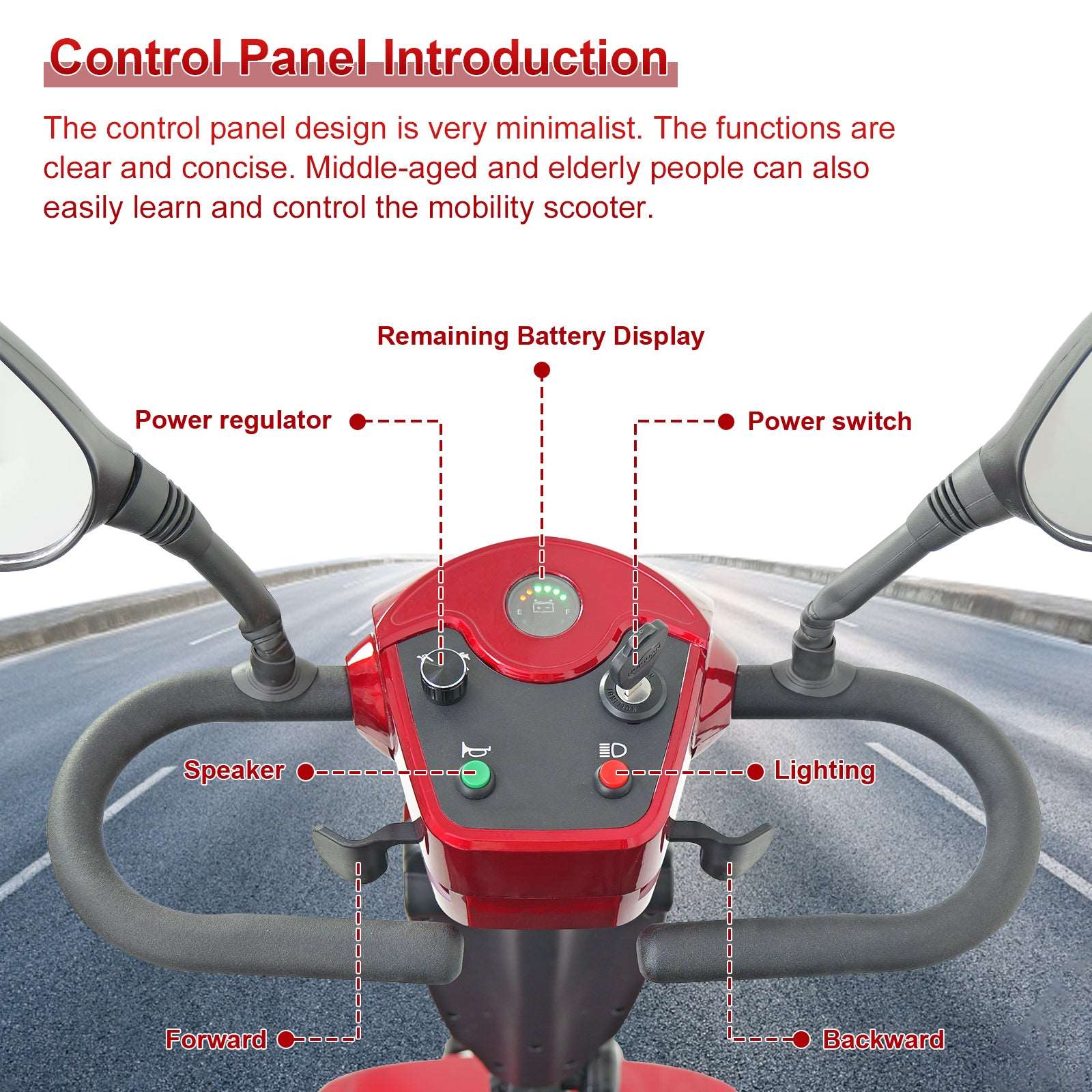 30 Miles Travel Range Mobility Scooter,Blaster Mirage S1 - mihayo