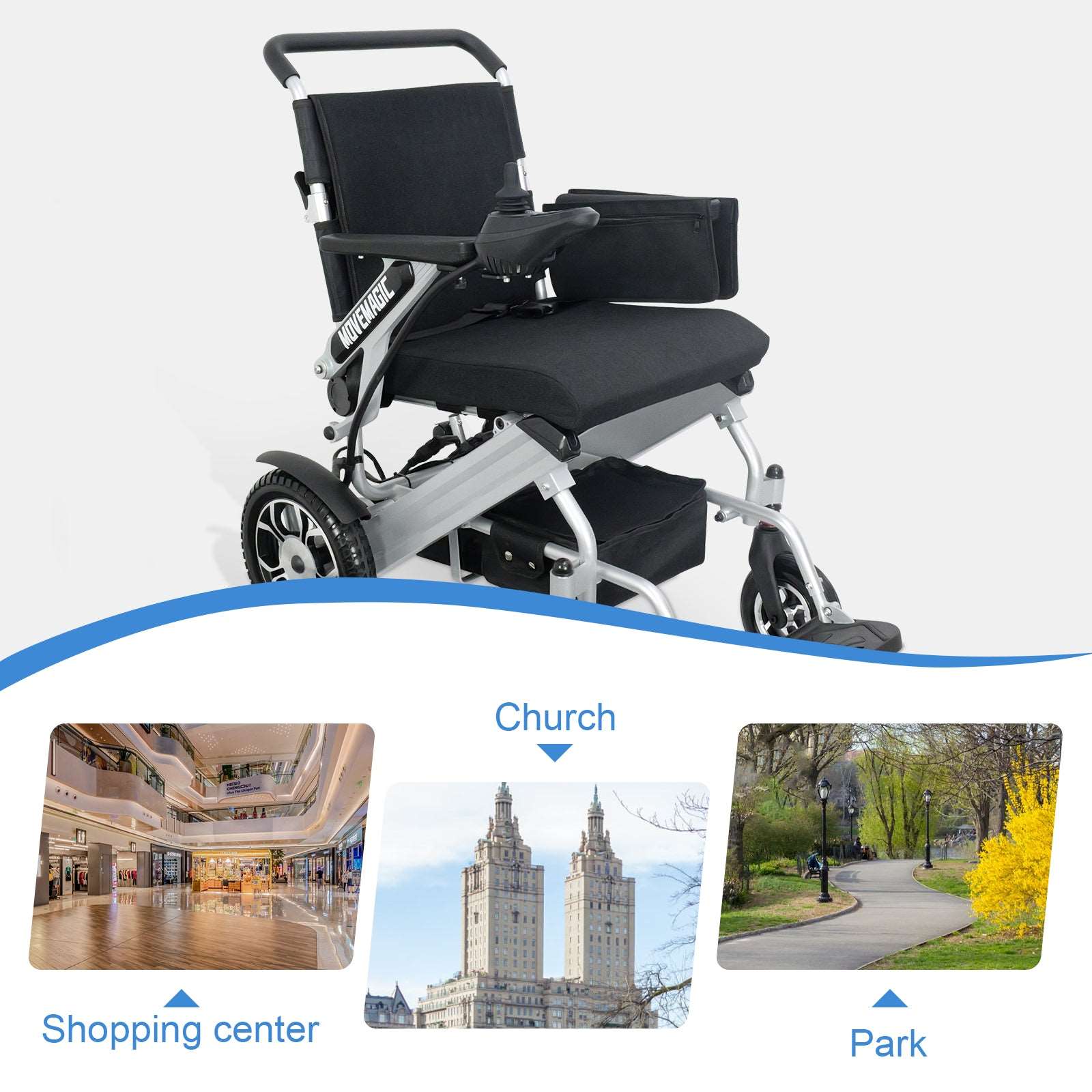 25 Miles Travel Range Electric Wheelchair, AT8 - mihayo