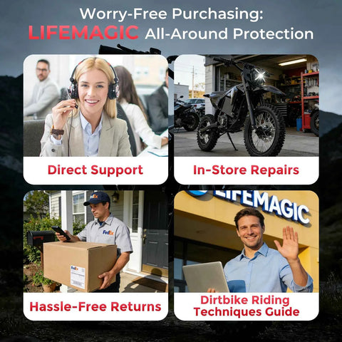 Lifemagic Electric Dirtbike, 50 MPH Top Speed, 65 Miles Max Range Electric Bike