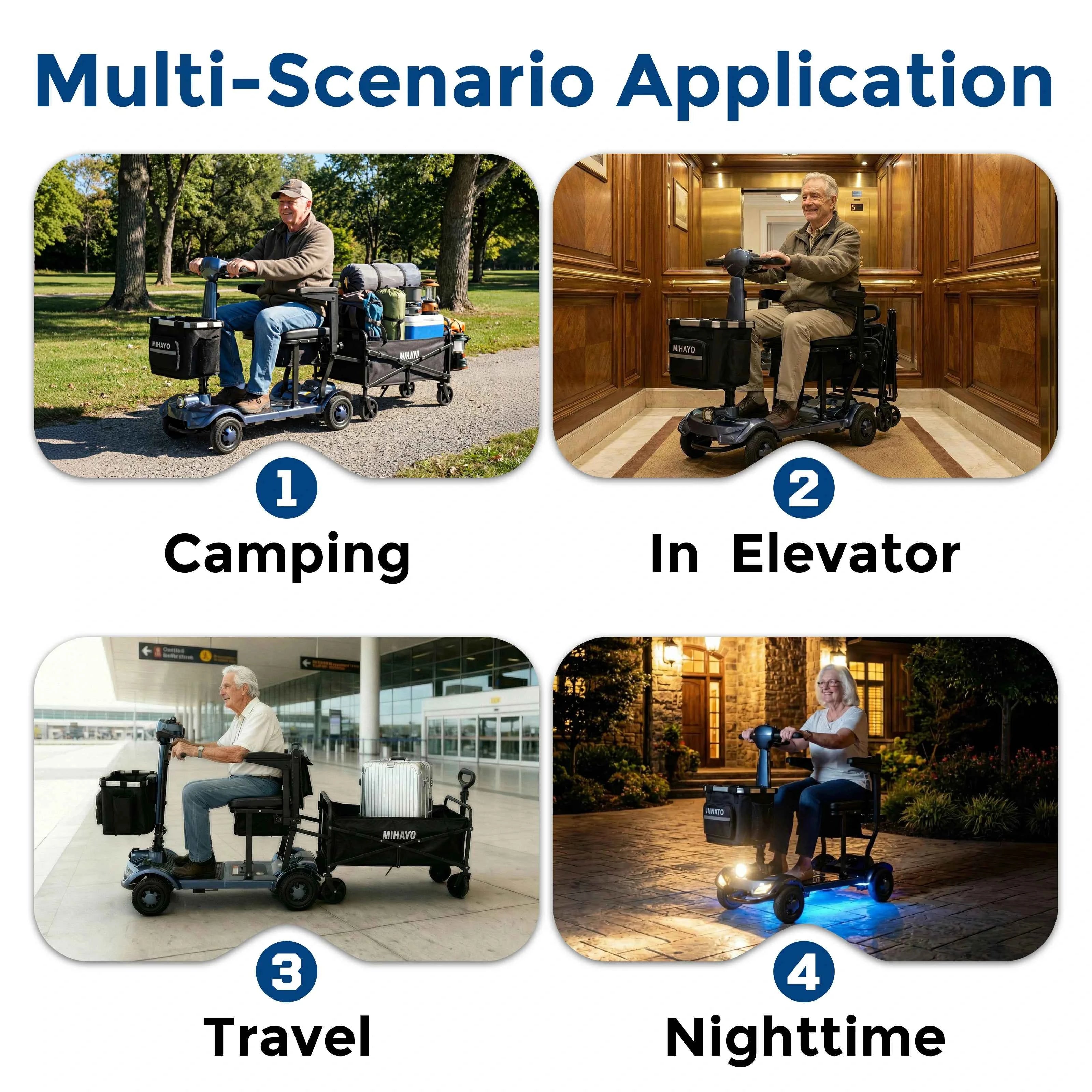 Elf C2 Mobility Scooter fo 24 Miles Range, 2 Batteries, 32 liters Storage Basket