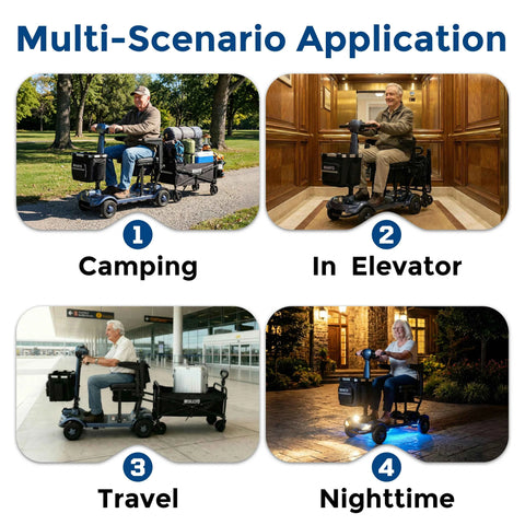 Elf C2 Mobility Scooter fo 24 Miles Range, 2 Batteries, 32 liters Storage Basket